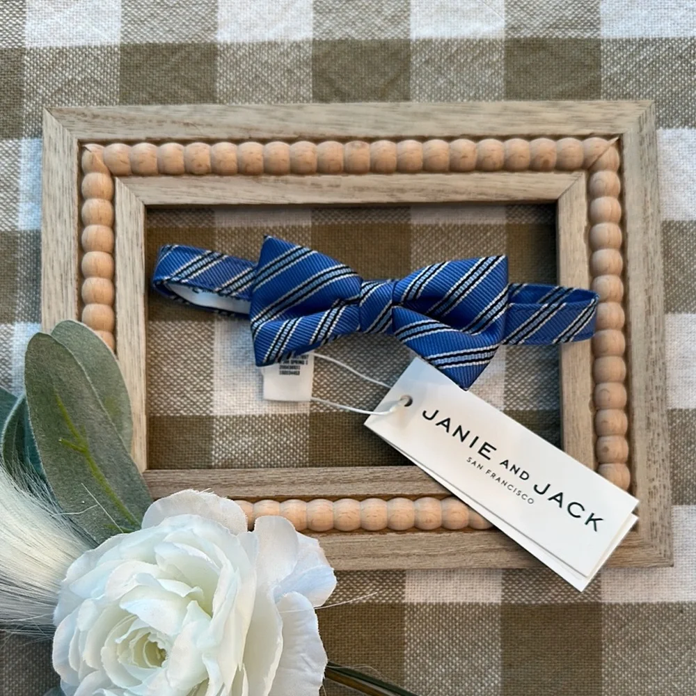 Janie and Jack Navy Striped Bow Tie